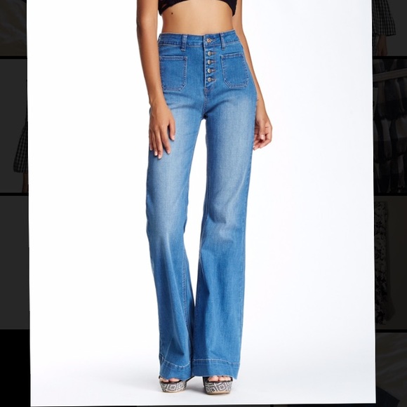 High Waisted Boho Jeans - Picture 1 of 3